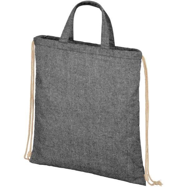 Obrázky: Černá taška/batoh z recykl. bavlny, 210g