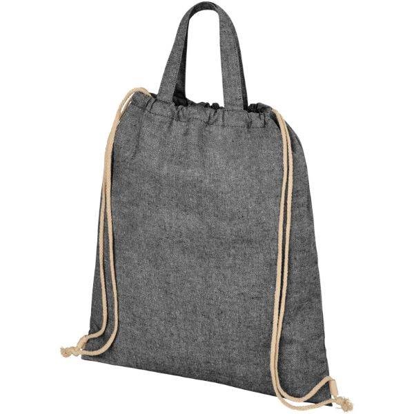 Obrázky: Černá taška/batoh z recykl. bavlny, 210g, Obrázek 2