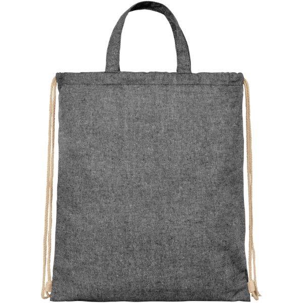 Obrázky: Černá taška/batoh z recykl. bavlny, 210g, Obrázek 3