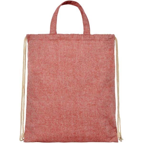 Obrázky: Červená taška/batoh z recykl. bavlny, 210g, Obrázek 3