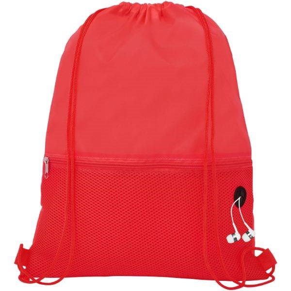 Obrázky: Červený batoh, 1 kapsa na zip, průvlek sluchátka, Obrázek 3