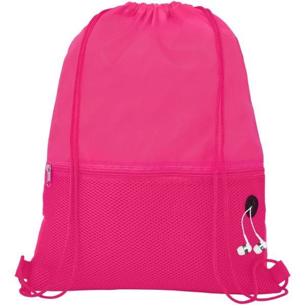 Obrázky: Růžový batoh, 1 kapsa na zip, průvlek sluchátka, Obrázek 3