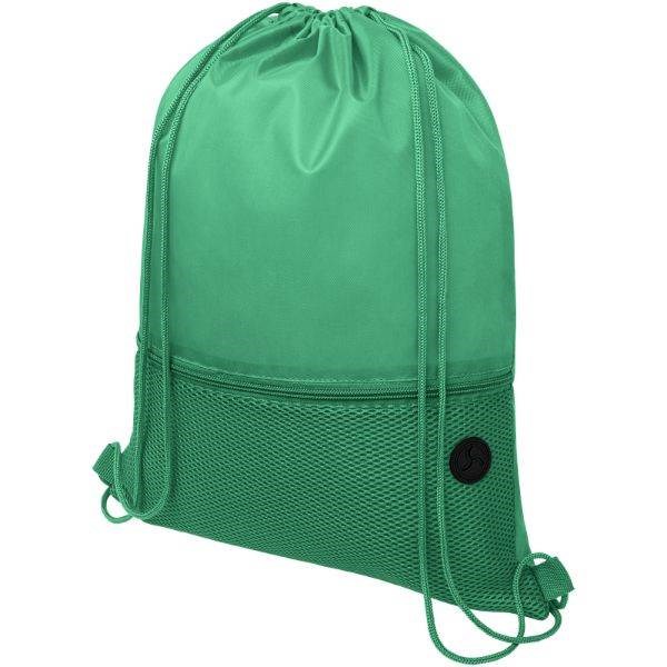 Obrázky: Zelený batoh, 1 kapsa na zip, průvlek sluchátka