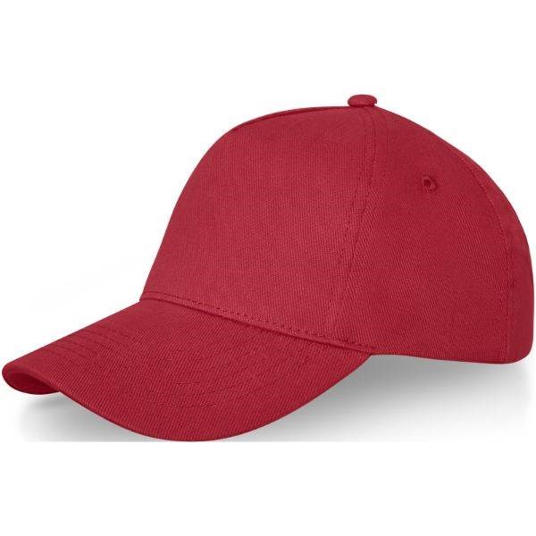 Obrázky: Červená 5panelová čepice s kovovou přezkou