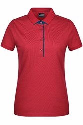Obrázky: Dámské Polo STRIPE J&N 240 červené/ nám.modrá M