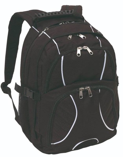 Obrázky: Bohatě vybavený batoh s mnoha kapsami, černý, Obrázek 1