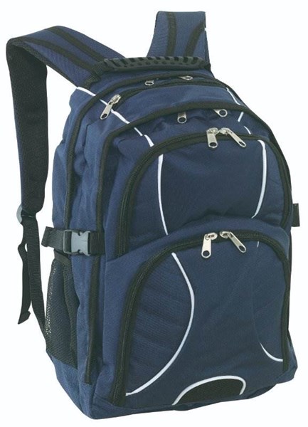 Obrázky: Bohatě vybavený batoh s mnoha kapsami, modrý, Obrázek 1