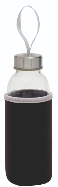 Obrázky: Skleněná láhev 450 ml s poutkem v černém obalu, Obrázek 1