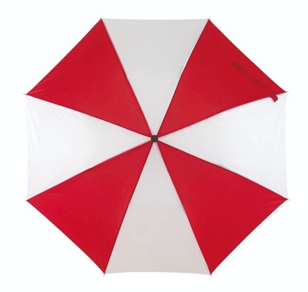 Obrázky: Dvoudílný skládací deštník, bílo červený, Obrázek 2