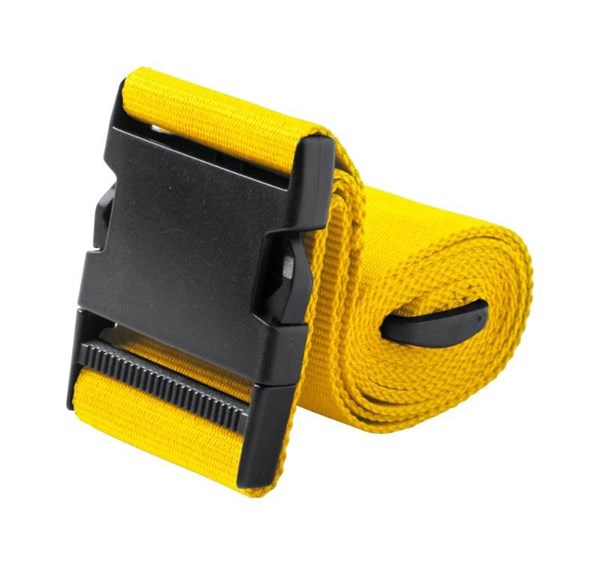 Obrázky: Polyesterový pásek na zavazadla se sponou, žlutý, Obrázek 1