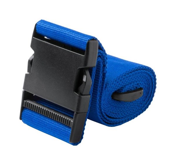 Obrázky: Polyesterový pásek na zavazadla se sponou, modrý, Obrázek 1