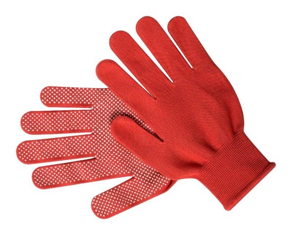 Obrázky: Pár elastických nylonových rukavic, červené