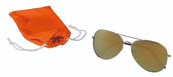 Obrázky: Kovové sluneční brýle s UV400 v PE sáčku, oranžové