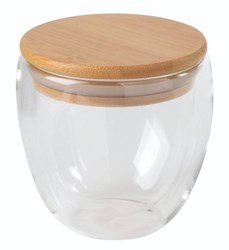 Obrázky: Skleněný termohrnek 250 ml s bambus. víčkem v krab.