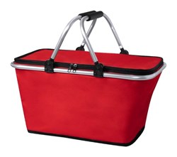 Obrázky: Skládací nákupní či piknikový termo košík, červený