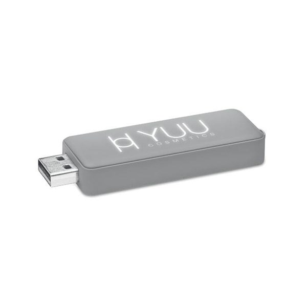 Obrázky: Šedý USB flash disk 1 GB s prosvíceným logem, Obrázek 1