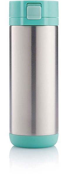 Obrázky: Stříbrno-světle zelený termohrnek 250 ml  s víčkem, Obrázek 2