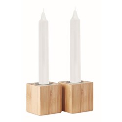Obrázky: Sada dvou svíček a svícnů z bambusu