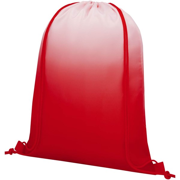 Obrázky: Červený šňůrkový batoh s barevným přechodem