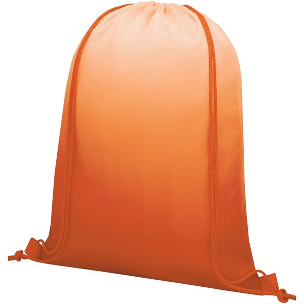Obrázky: Oranžový šňůrkový batoh s barev. přechodem