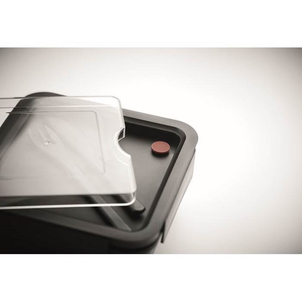 Obrázky: Černá PP krabička na obědy s příbory, Obrázek 10