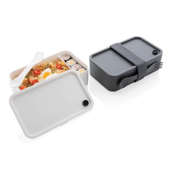 Obrázky: Bílá plastová krabička na jídlo s vidličkou 1,2 L, Obrázek 9
