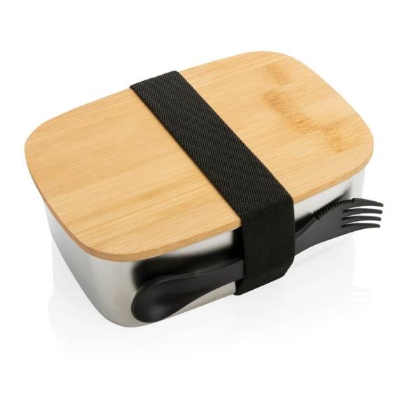 Obrázky: Nerezová krabička na jídlo s bambusovým víkem, Obrázek 1