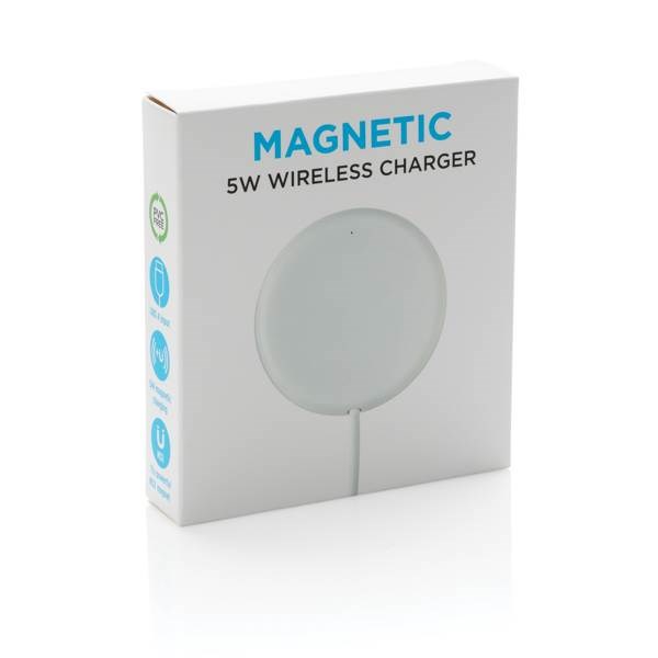 Obrázky: Magnetická bezdrátová nabíječka 5W z bílého plastu, Obrázek 10