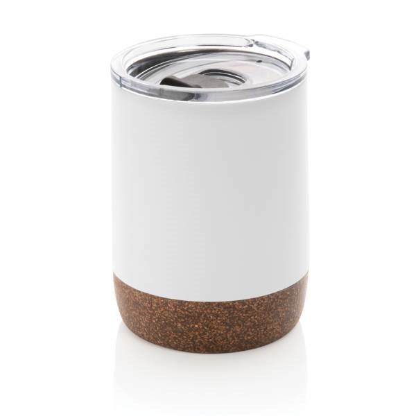 Obrázky: Malý korkový termohrnek 180 ml, bílý, Obrázek 1