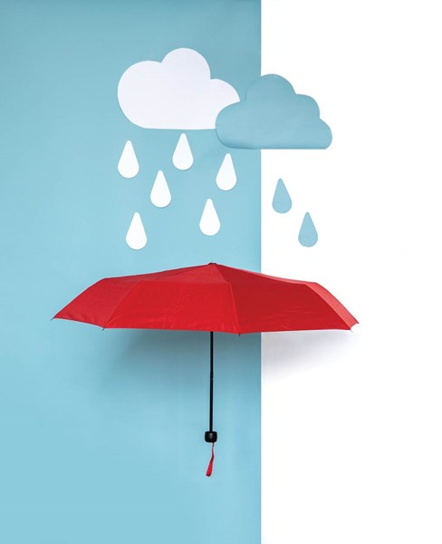 Obrázky: Červený manuální deštník ze 190T rPET AWARE™, Obrázek 6