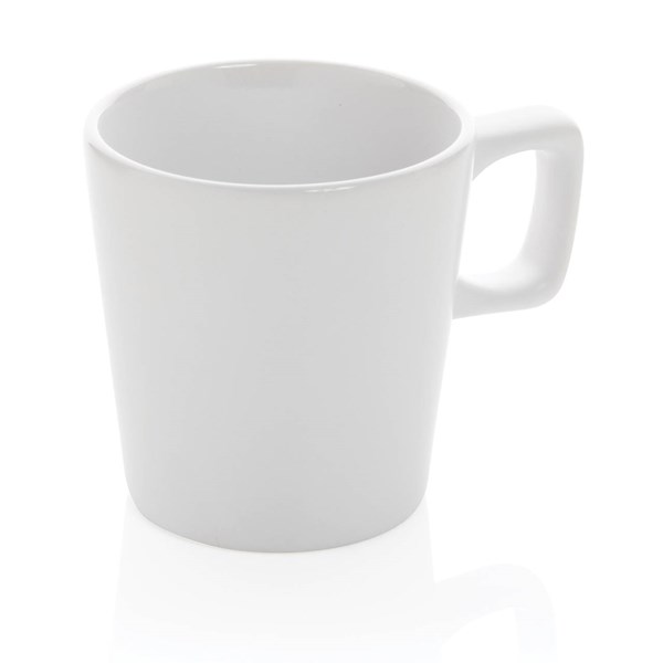Obrázky: Moderní bílý keramický hrnek na kávu 300ml