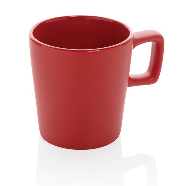Obrázky: Moderní červený keramický hrnek na kávu 300ml, Obrázek 1