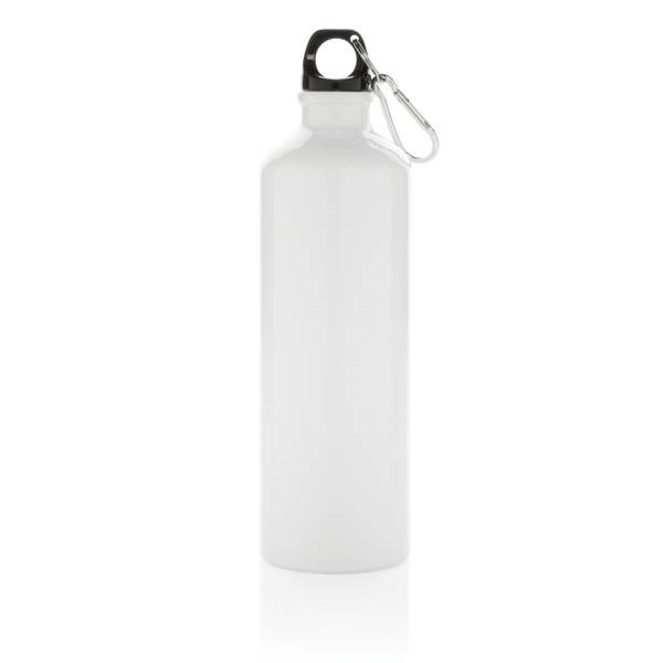 Obrázky: Hliníková sportovní lahev s karabinou XL - bílá, Obrázek 2