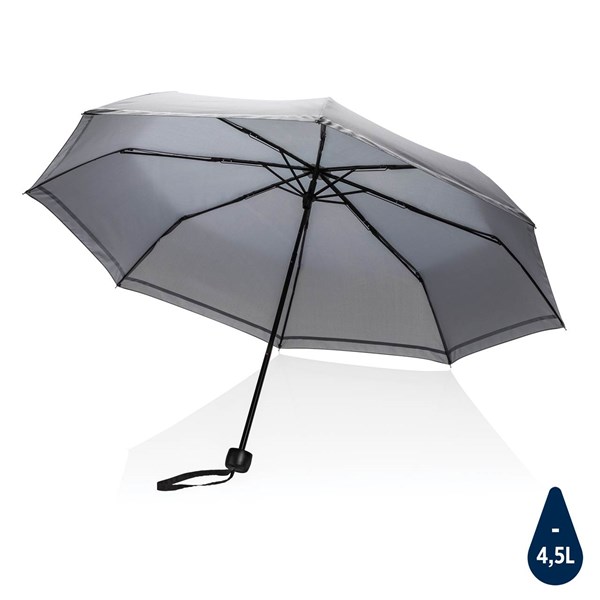 Obrázky: Šedý rPET manuální deštník s reflexním proužkem, Obrázek 1