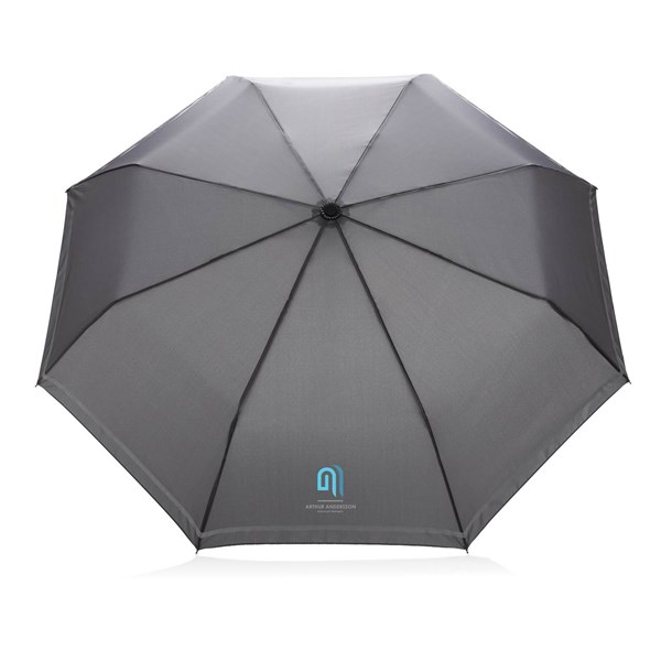 Obrázky: Šedý rPET manuální deštník s reflexním proužkem, Obrázek 5