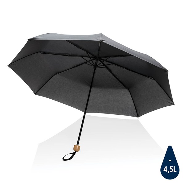 Obrázky: Černý rPET deštník, manuální otevírání