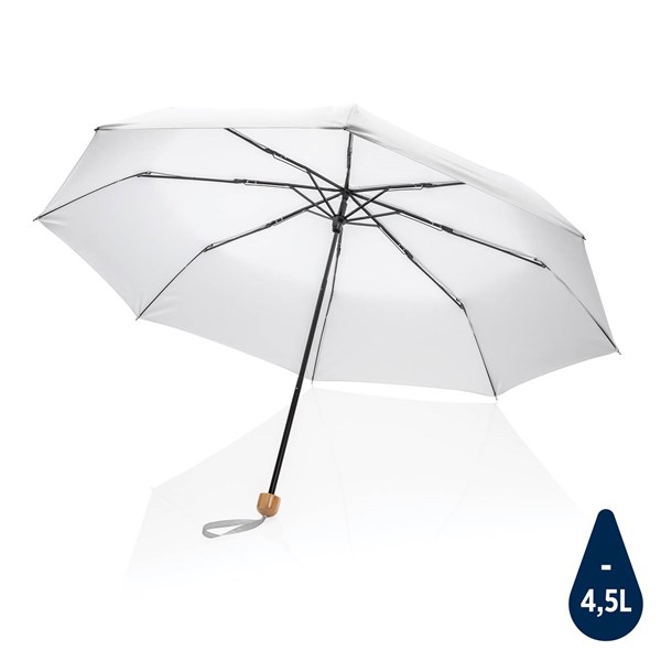 Obrázky: Bílý rPET deštník, manuální otevírání