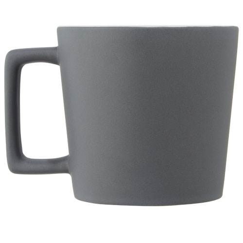 Obrázky: Keramický hrnek 370 ml, matný povrch, šedo/bílý, Obrázek 2