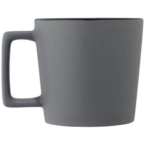 Obrázky: Keramický hrnek 370 ml, matný povrch, šedo/černý, Obrázek 2