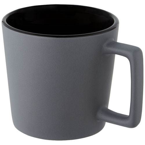 Obrázky: Keramický hrnek 370 ml, matný povrch, šedo/černý, Obrázek 3