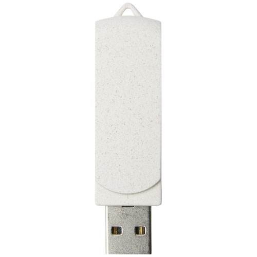 Obrázky: Béžový otočný USB flash disk z pšeničné slámy 8GB, Obrázek 2