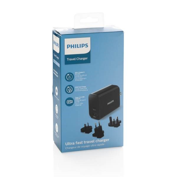 Obrázky: Rychlý PD cestovní nabíjecí adaptér Philips, černý, Obrázek 7