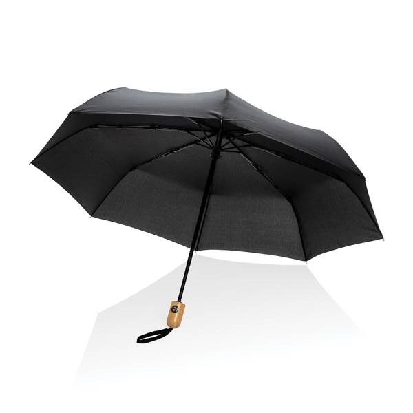 Obrázky: Černý deštník rPET, zcela automat., bambus. rukojeť, Obrázek 7