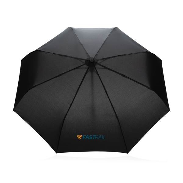Obrázky: Černý deštník rPET, zcela automatický, bambus. rukojeť, Obrázek 8