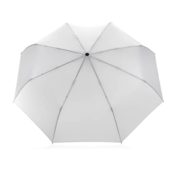 Obrázky: Bílý deštník rPET, zcela automat., bambus. rukojeť, Obrázek 2