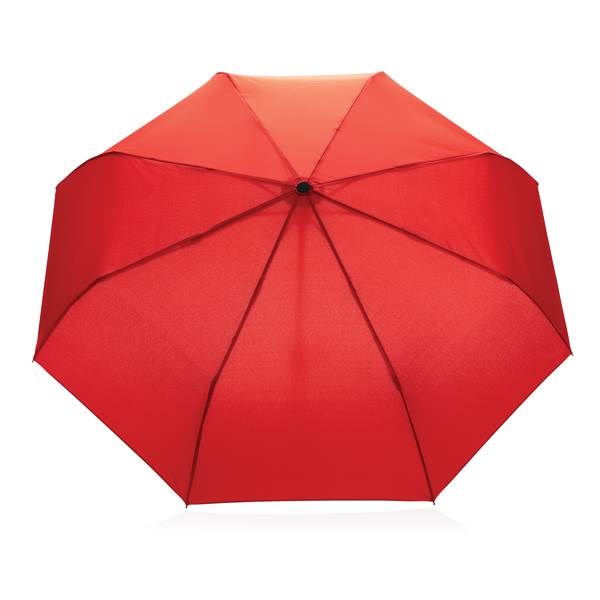 Obrázky: Červený deštník rPET, zcela automatický, bambus. rukojeť, Obrázek 2