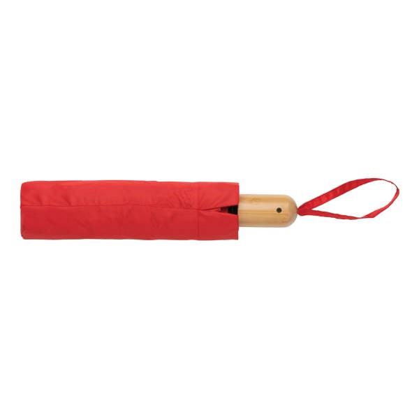 Obrázky: Červený deštník rPET, zcela automatický, bambus. rukojeť, Obrázek 6