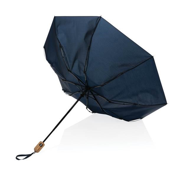 Obrázky: Modrý deštník rPET, zcela automatický, bambus. rukojeť, Obrázek 3