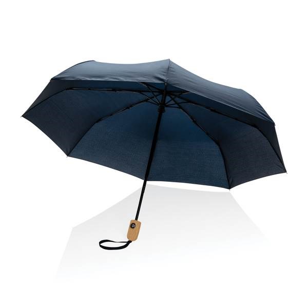 Obrázky: Modrý deštník rPET, zcela automatický, bambus. rukojeť, Obrázek 7