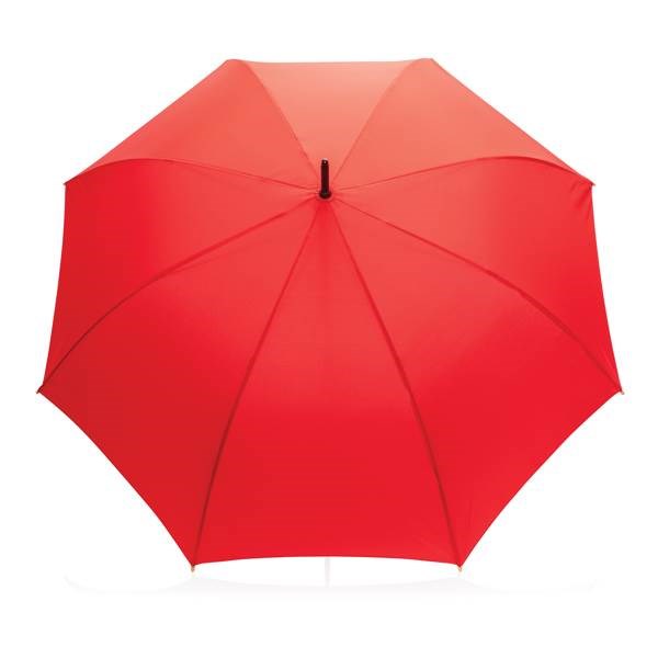 Obrázky: Automatický deštník rPET, madlo bambus, červený, Obrázek 2